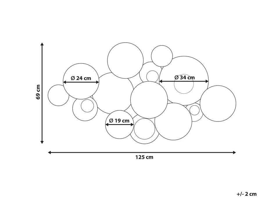 Decoração de parede BROMINE Metal 69 cm Dourado