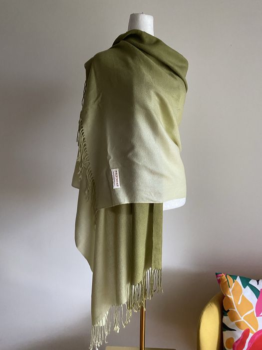 Duży kaszmirowy szal chusta kaszmirowa jedwabna ombre