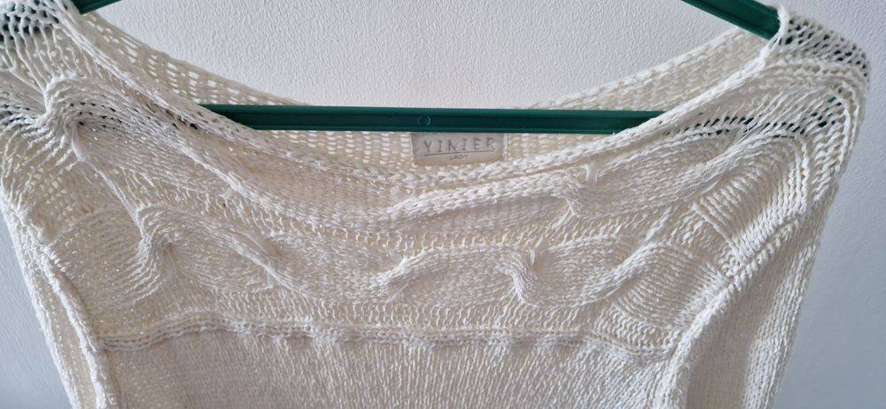 100% jedwab silk kremowy sweter