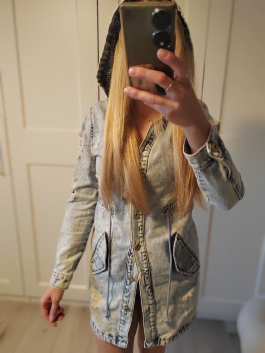Parka jeansowa S