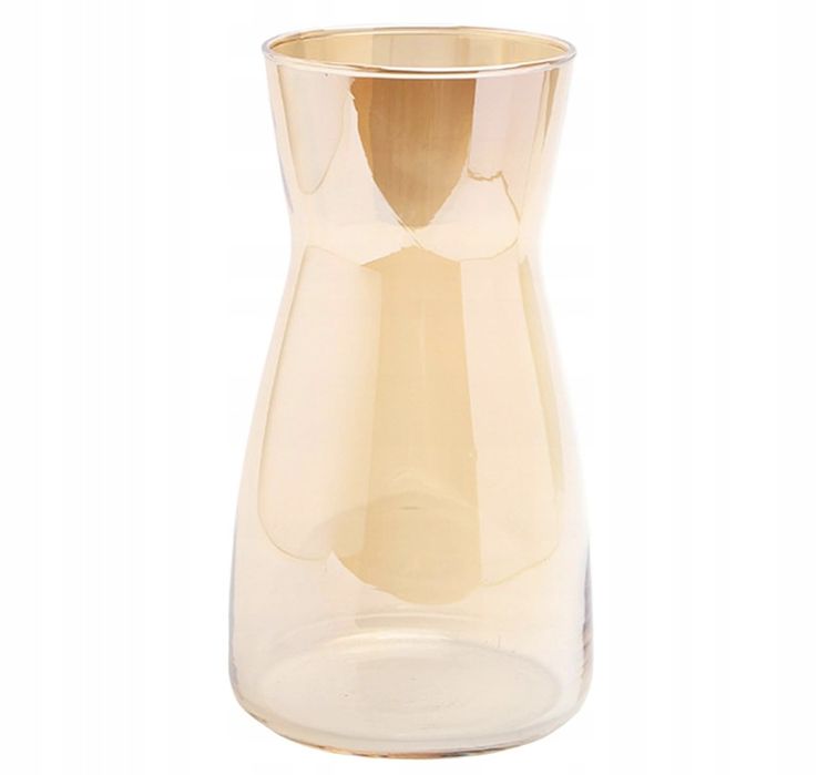 Szklany wazon na kwiaty 20 cm, bursztynowy kolor, Minimalistyczny