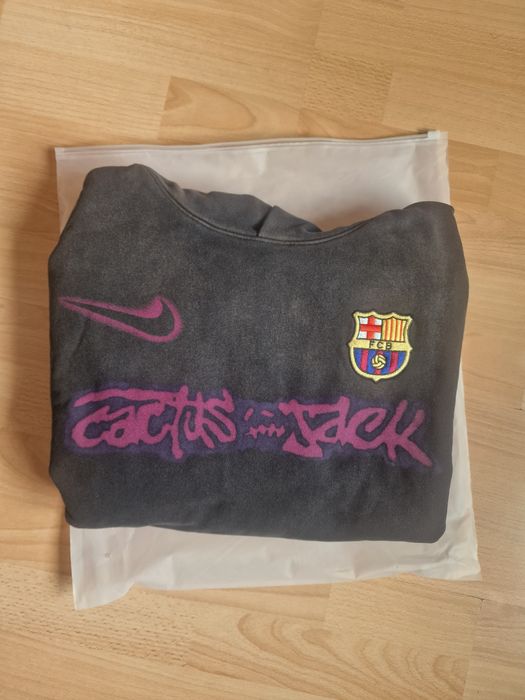 CJ x NIKE x FCB Spray Logo Hoodie - M Cactus Jack FC Barcelona