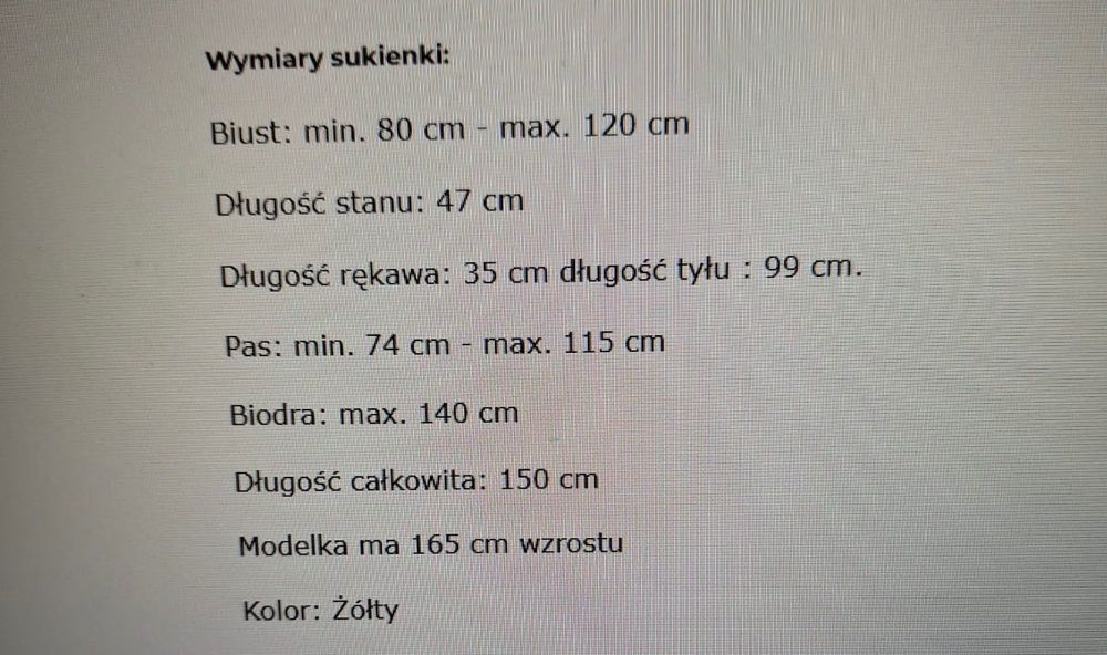 Sukienka NOWA maxi M L zwiewna żółta