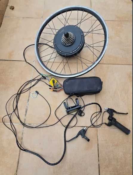 Kit Conversão E-Bike Elétrico 1000W 48V + Bateria