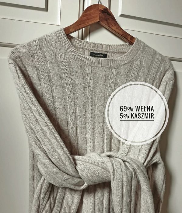 Sweter wełna + kaszmir Massimo Dutti