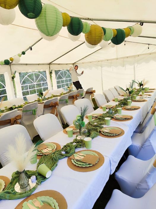 Namiot dmuchaniec zjeżdzalnia wata cukrowa popcorn balia dekoracje