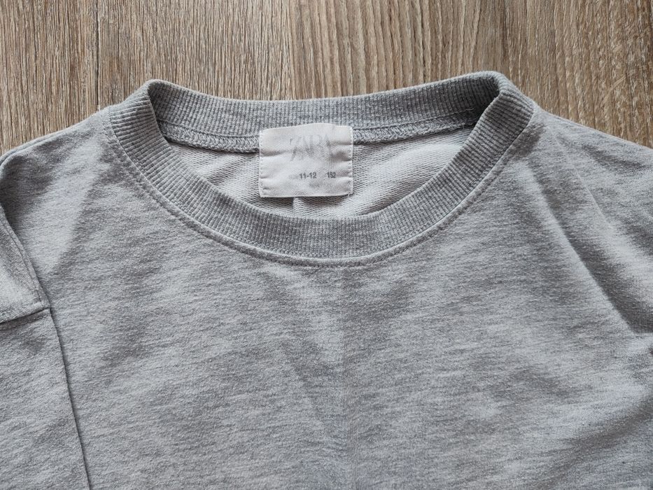 Damska szara bluza 2 w 1 z koszulą w paski casual Zara rozmiar S