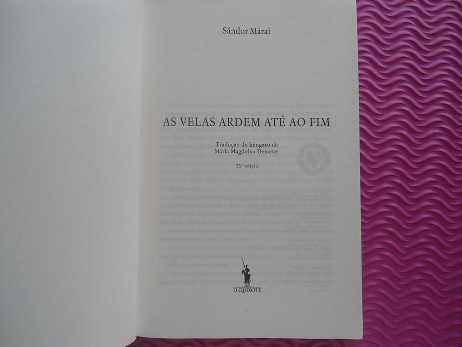 As Velas ardem até ao fim de Sandor Márai