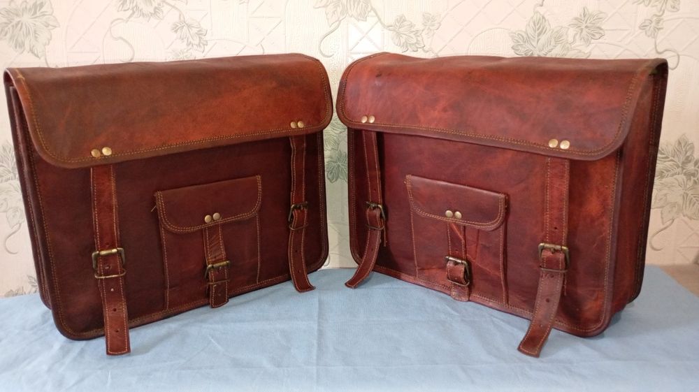 Кофри, підсідельні сумки.  Шкіра натуральна.