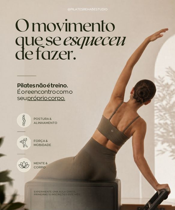 Pilates at home é um projeto para aquelas pessoas que por algum motivo não possa se deslocar eu vou até si.