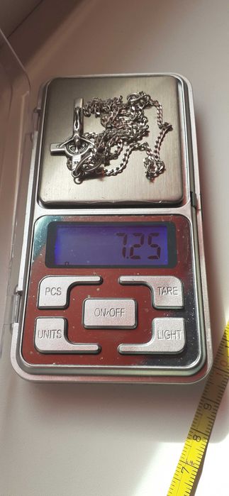 Krzyżyk z łańcuszkiem srebro sygnowane Vintage.