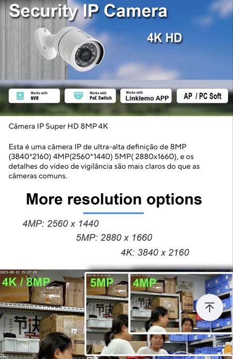 Pack 3 cameras video-vigilancia 4k