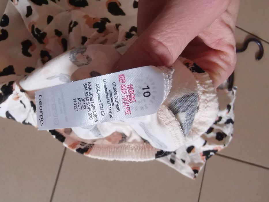 Bluzka z krótkim rękawem r M 38 damska w centki panterkę