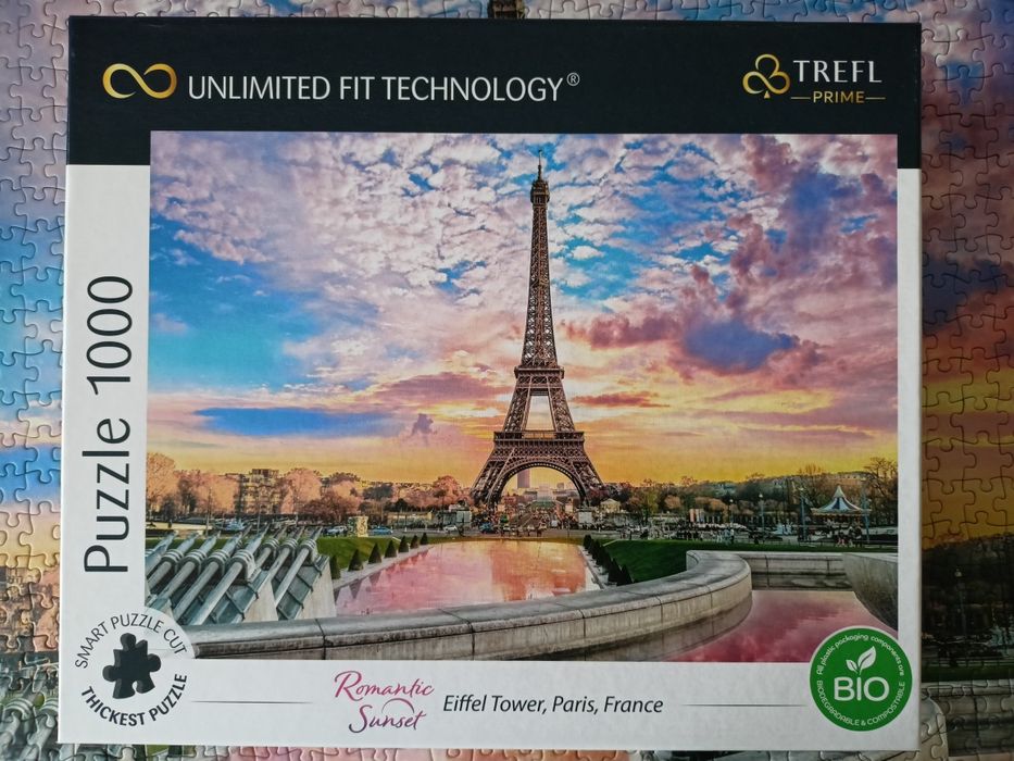 Puzzle Prime UFT 1000 Trefl, Wieża Eiffla Romantic Sunset