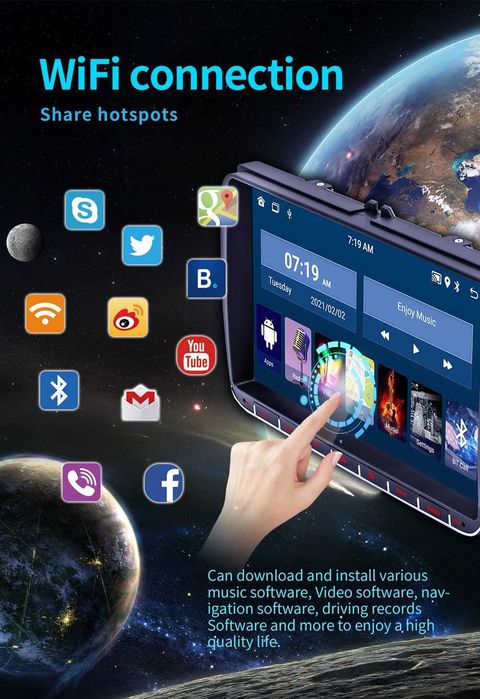 NEW RADIO  9 'Android 13  2 DIN dla :VW ,SEAT ,SKODA...  ROM:4G  RAM:64GB