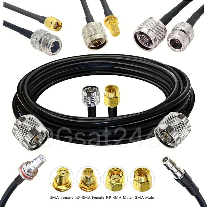 Высокочастотная Кабельная сборка/RG-58-QMA-UHF-N-TNC-F-SMA/RP