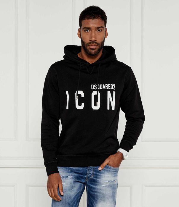 Dsquared2 bluza z kapturem czarna ICON oryginal Regular Fit rozmiar XL