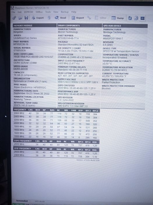 Kingston FURY Beast RGB 16GB DDR5-5200 MHz KF552C36BBEA-16