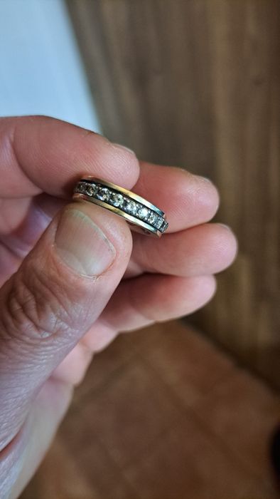 Anel rotativo em Ouro e Prata.