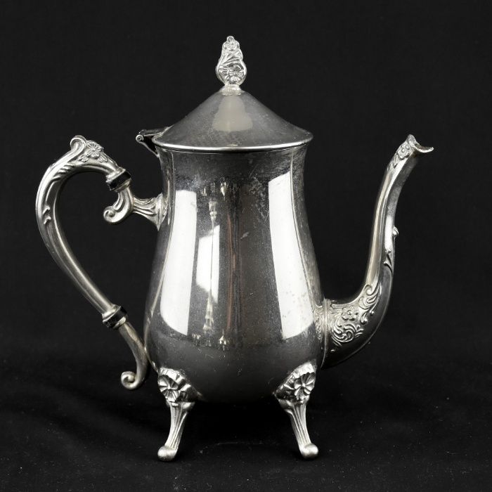 Serviço de Café de 3 peças Metal prateado / casquinha