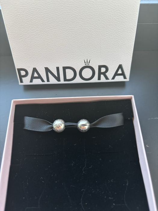 2 srebrne klipsy stopery Pandora kulki oryginalne