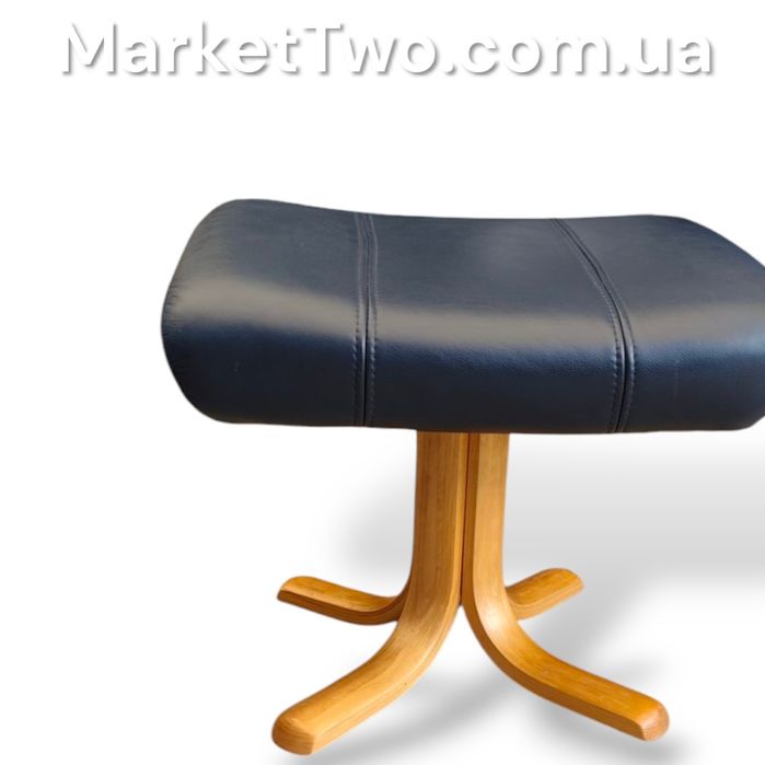 Кожаное,шкіряне крісло-реклайнер+пуф (010504)