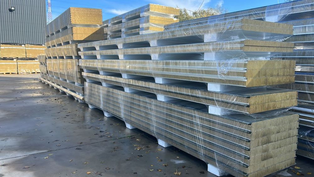 Płyta warstwowa dachowa 100mm ral 7016 Wełna p.poż II gat NOWA