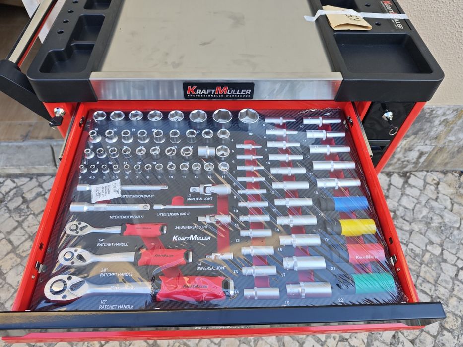 Carrinho de ferramentas Kraft Muller 7 gavetas 7 cheias