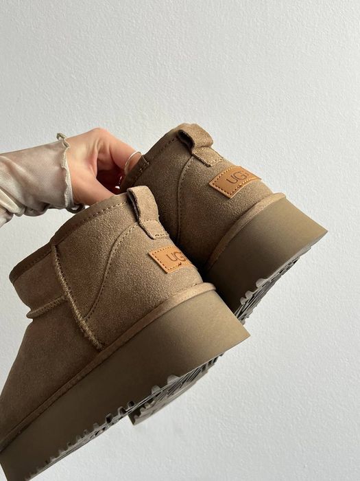 UGG Classic Ultra Mini Platform у кольорі Khaki Угги на платформі 3см.