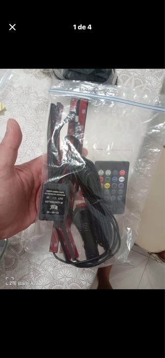 Leds varias cores com comando USB e isqueiro