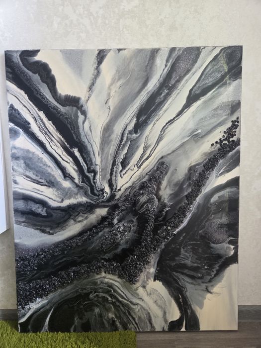 Картина Resin Art,епоксидна смола,абстракція,Geode,100×80см