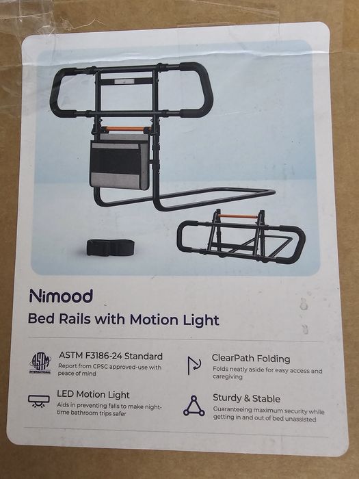 C1 Fold Pro Bed Rails para idosos - Bed Cane Assist Rail para idosos com altura ajustável em luz ativada