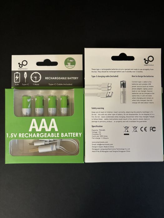 Акумулятори Smartools  тип D Cr123A Cr123 16340 крона 9v AA AAA 18650