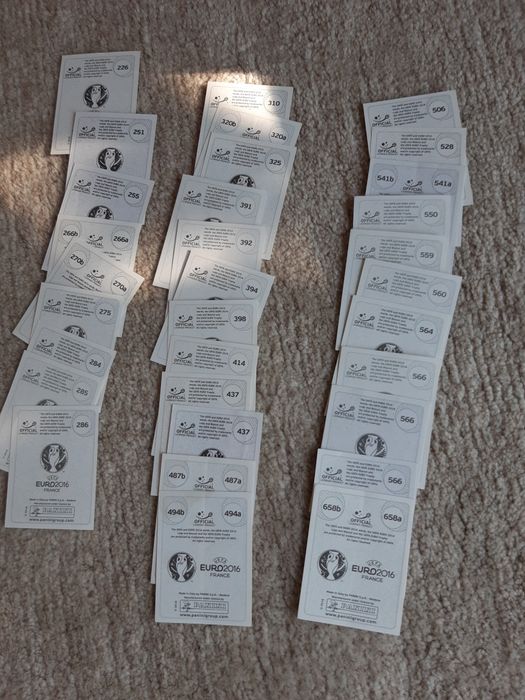 Cromos das cadernetas Panini