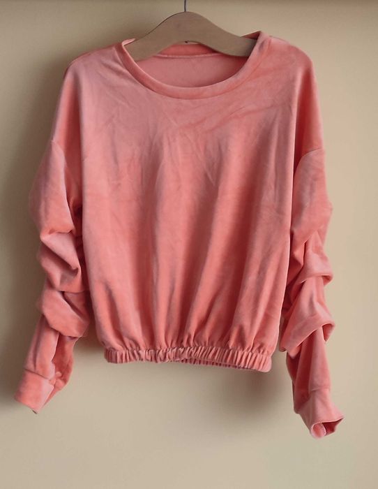 Welurowa bluza damska pomarańczowa 38 P IVA