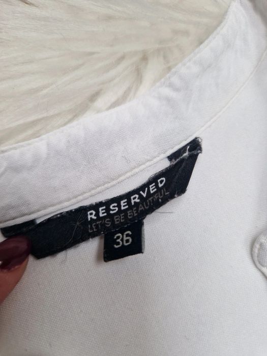S/36 Reserved Biała elegancka koszula damska z długim rękawem
