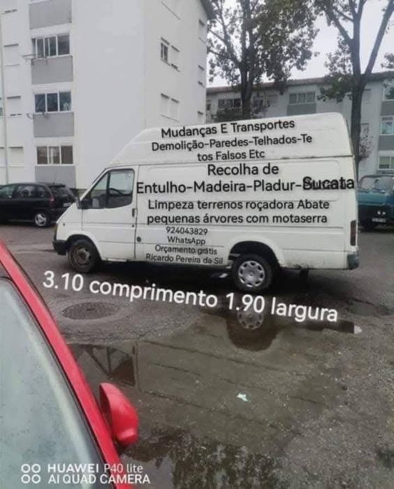Cargas de Entulho e Mudanças temos Carrinhas caixas abertas e fechadas