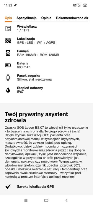 Nowa! Opaska SOS ! Polecam.