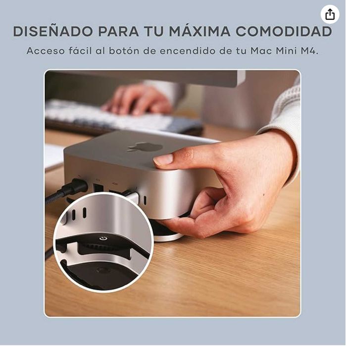 SATECHI Mac Mini M4 Hub e suporte com caixa SSD NVMe, Dock