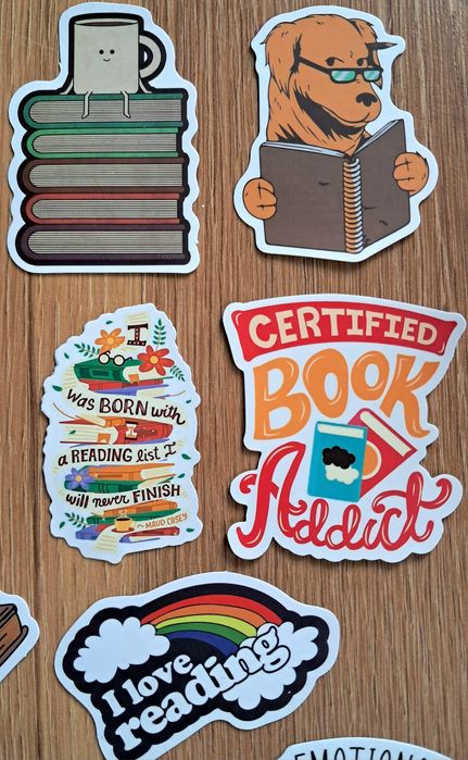 Zestaw naklejek mix 40szt książka książki naklejki wlepki planer