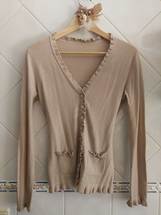 Casaco Beje com laço