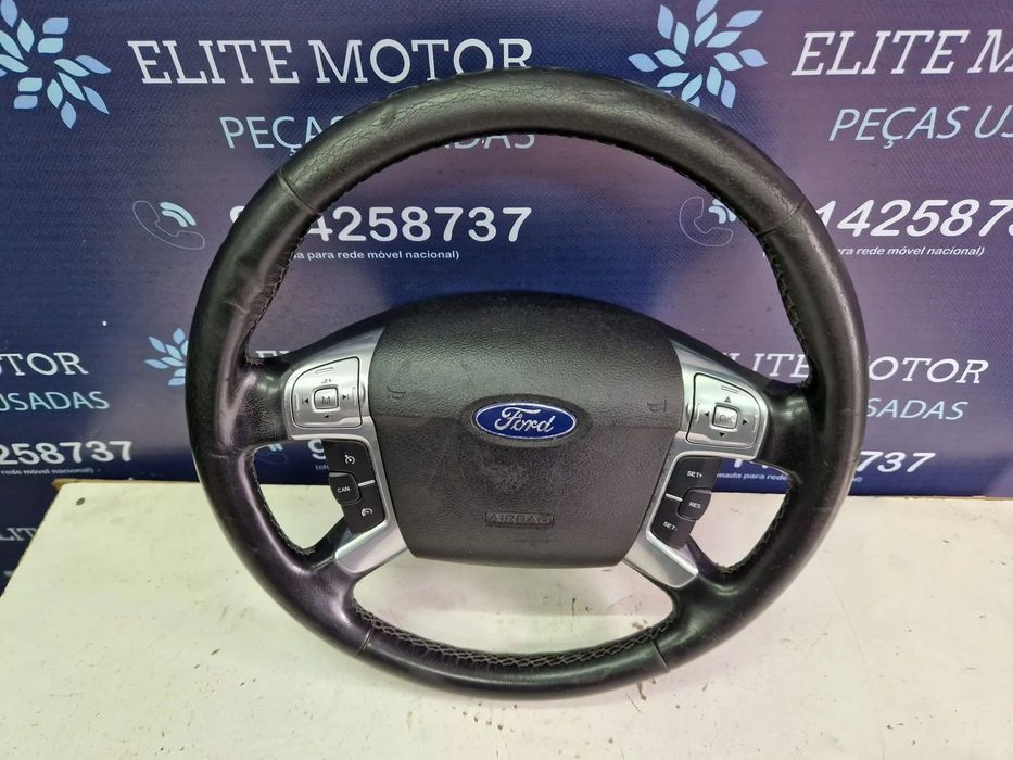 Volante usado pele com airbag FORD S-MAX GALAXY COMANDOS MULTIFUNÇÕES