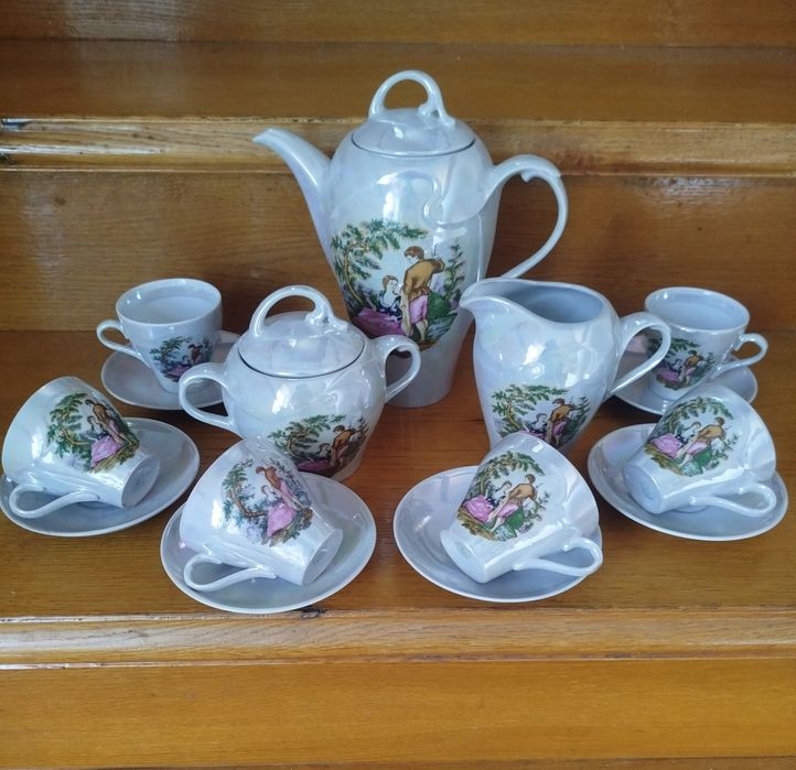 Сервіз кавовий фарфор люстр