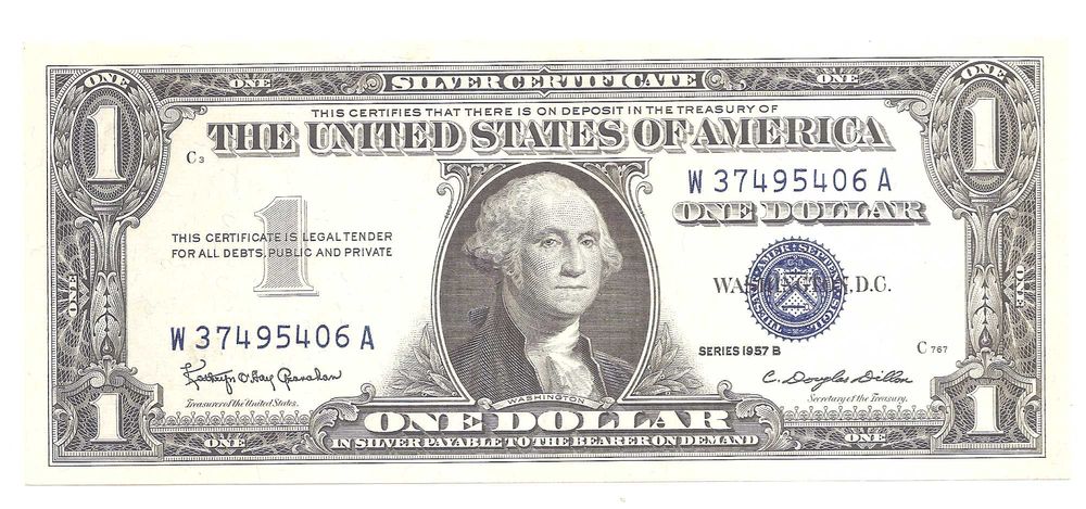 Купюра 1 доллар США 1957 год UNC