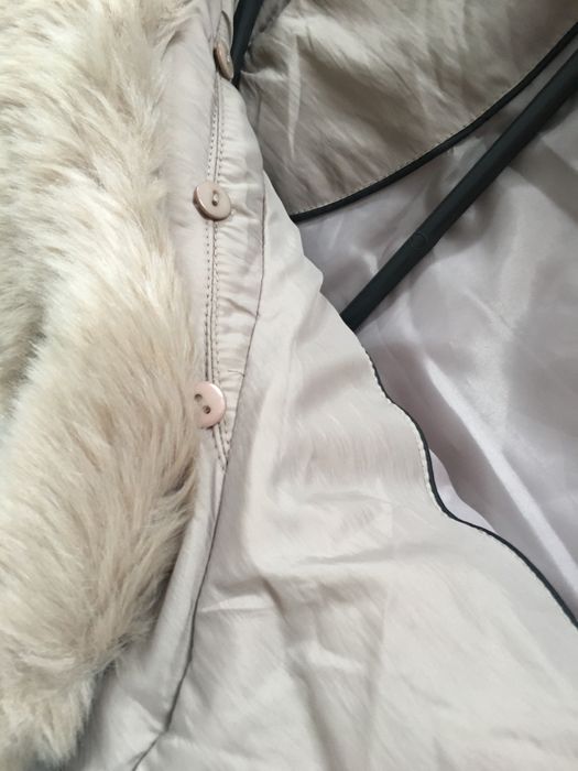 OKAZJA .Monnari XL 42 kurtka zimowa damska futerko kołnierz .