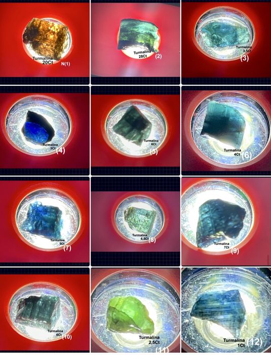 Turmalinas =102.5ct +Esmeraldas=40ct /+70,5ct outras