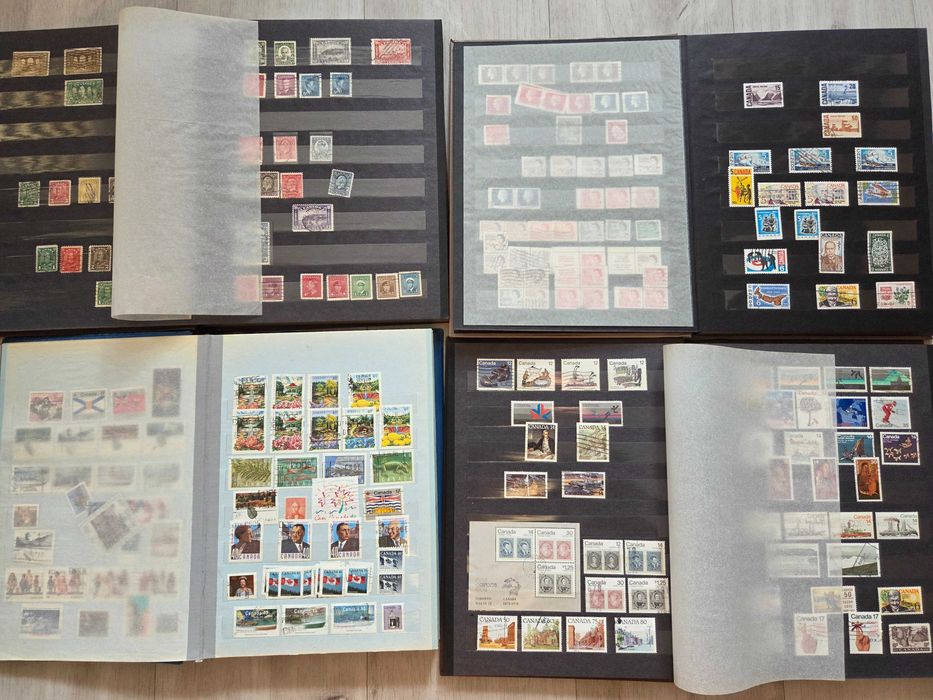 4 klasery ze znaczkami pocztowymi