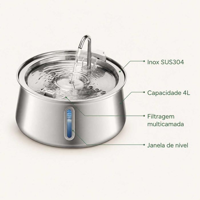 Fonte de Água Inox 4L