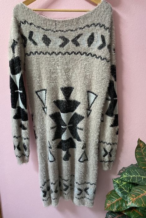 Casaco Malha Comprido Oversize padrao etnico (TU)