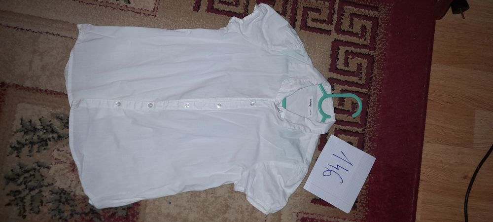 Koszula biała na krótki rękaw 146 dla dziewczynki strój galowy